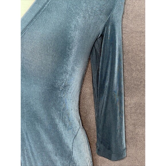 Chicos Travelers Cardigan Teal Open Front Tie Soft Stretch Knit Chic Capsule - Picture 8 of 9